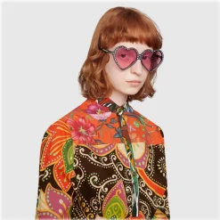 Gucci - Heart Acetate Sunglasses Elton John - Black Pink - Gucci Eyewear - Avvenice