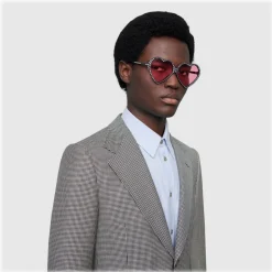 Gucci - Heart Acetate Sunglasses Elton John - Black Pink - Gucci Eyewear - Avvenice