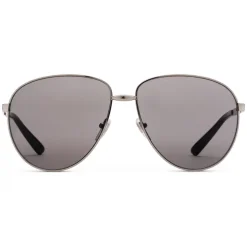 Gucci - Metal Aviator Sunglasses - Glossy Ruthenium - Gucci Eyewear - Avvenice
