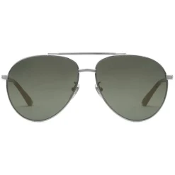 Gucci - Metal Aviator Sunglasses - Dark Ruthenium Metal - Gucci Eyewear - Avvenice