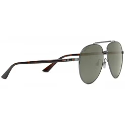 Gucci - Metal Aviator Sunglasses - Dark Ruthenium Metal - Gucci Eyewear - Avvenice