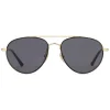 Gucci - Metal Aviator Sunglasses - Shiny Gold with Black Border - Gucci Eyewear - Avvenice