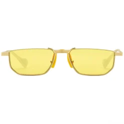 Gucci - Metal Rectangular Sunglasses - Gold Yellow - Gucci Eyewear - Avvenice