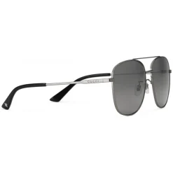 Gucci - Navigator Sunglasses in Metal - Glossy Ruthenium - Gucci Eyewear - Avvenice