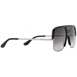 Gucci - Navigator Sunglasses with Double G - Black Acetate and Ruthenium Metal - Gucci Eyewear - Avvenice