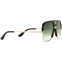 Gucci - Navigator Sunglasses with Double G - Dark Turtle Acetate and Gold Metal - Gucci Eyewear - Avvenice