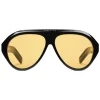 Gucci - Navigator Sunglasses with Double G - Black Yellow - Gucci Eyewear - Avvenice