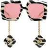 Gucci - Online Exclusive Square Sunglasses with Charms - Black - Gucci Eyewear - Avvenice