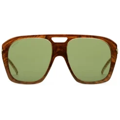 Gucci - Online Exclusive Square Sunglasses with Charms - Brown - Gucci Eyewear - Avvenice