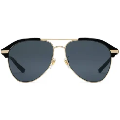 Gucci - Optimal Fit Metal Aviator Sunglasses - Gold Grey Lenses - Gucci Eyewear - Avvenice