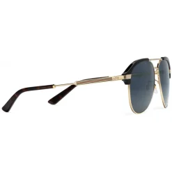 Gucci - Optimal Fit Metal Aviator Sunglasses - Gold Grey Lenses - Gucci Eyewear - Avvenice