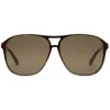 Gucci - Optimally Fitting Acetate Aviator Sunglasses - Dark Turtle Acetate - Gucci Eyewear - Avvenice