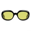 Gucci - Oval Sunglasses in Acetate - Black Yellow - Gucci Eyewear - Avvenice