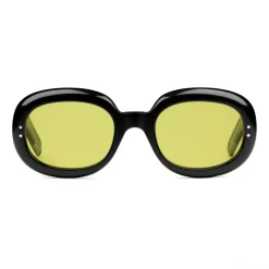 Gucci - Oval Sunglasses in Acetate - Black Yellow - Gucci Eyewear - Avvenice