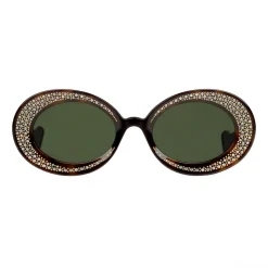 Gucci - Oval Sunglasses with Swarovski Crystals - Tortoiseshell - Gucci Eyewear - Avvenice