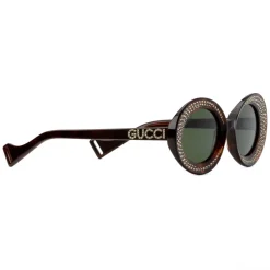 Gucci - Oval Sunglasses with Swarovski Crystals - Tortoiseshell - Gucci Eyewear - Avvenice