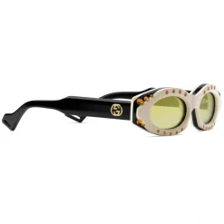 Gucci - Oval Sunglasses with Swarovski Crystals - Black - Gucci Eyewear - Avvenice