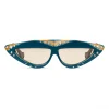 Gucci - Oval Sunglasses with Swarovski Crystals - Light Blue and Black - Gucci Eyewear - Avvenice