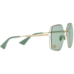 Gucci - Oval-Frame Sunglasses - Gold Light Blue - Gucci Eyewear - Avvenice