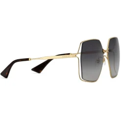 Gucci - Oval-Frame Sunglasses - Gold Grey - Gucci Eyewear - Avvenice