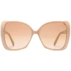 Gucci - Oversize Square Frame Sunglasses - Nude Acetate - Gucci Eyewear - Avvenice