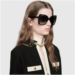 Gucci - Oversize Square Frame Sunglasses - Black Acetate - Gucci Eyewear - Avvenice