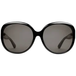 Gucci - Oversized Round Sunglasses in Acetate - Black Acetate - Gucci Eyewear - Avvenice