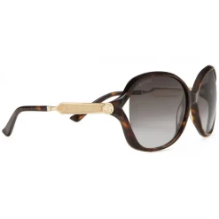Gucci - Oversized Round Sunglasses in Metal and Acetate - Dark Turtle - Gucci Eyewear - Avvenice
