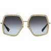 Gucci - Oversized Square Metal Sunglasses - Gold with Gold Acetate and Glitter - Gucci Eyewear - Avvenice