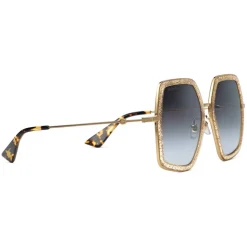 Gucci - Oversized Square Metal Sunglasses - Gold with Gold Acetate and Glitter - Gucci Eyewear - Avvenice