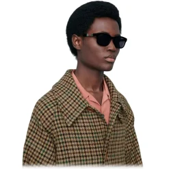 Gucci - Rectangular Acetate Sunglasses - Black - Gucci Eyewear - Avvenice