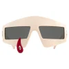 Gucci - Rectangular Acetate Sunglasses - Ivory - Gucci Eyewear - Avvenice