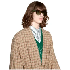 Gucci - Rectangular Acetate and Metal Sunglasses - Tortoiseshell - Gucci Eyewear - Avvenice