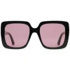 Gucci - Rectangular Acetate Sunglasses - Glossy Black Acetate - Gucci Eyewear - Avvenice