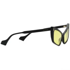 Gucci - Rectangular Acetate Sunglasses - Black Yellow - Gucci Eyewear - Avvenice