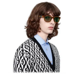 Gucci - Rectangular Acetate Sunglasses - Tortoiseshell - Gucci Eyewear - Avvenice