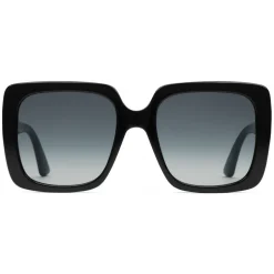 Gucci - Rectangular Acetate Sunglasses - Glossy Black Acetate - Gucci Eyewear - Avvenice