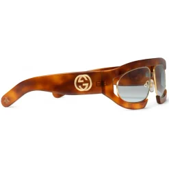 Gucci - Rectangular Acetate Sunglasses - Turtle - Gucci Eyewear - Avvenice