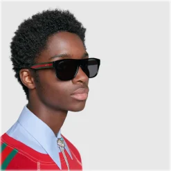 Gucci - Rectangular Acetate Sunglasses - Dark Turtle - Gucci Eyewear - Avvenice