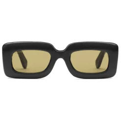 Gucci - Rectangular Frame Ayers Sunglasses - Black - Gucci Eyewear - Avvenice