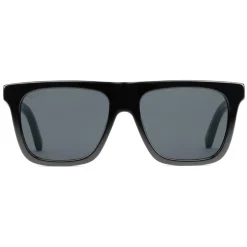 Gucci - Rectangular Frame Acetate Sunglasses - Black Acetate Grey Lens - Gucci Eyewear - Avvenice