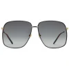 Gucci - Rectangular Metal Sunglasses - Black with Gold Color Detail - Gucci Eyewear - Avvenice