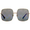 Gucci - Rectangular Metal Sunglasses - Shiny Gold Color with White Bridge Detail - Gucci Eyewear - Avvenice