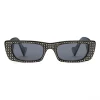 Gucci - Rectangular Sunglasses with Crystals - Black - Gucci Eyewear - Avvenice