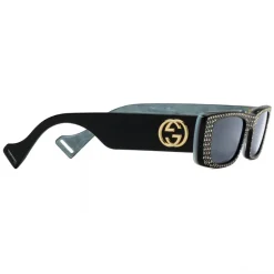 Gucci - Rectangular Sunglasses with Crystals - Black - Gucci Eyewear - Avvenice