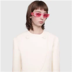 Gucci - Rectangular Sunglasses - Pink Fluo - Gucci Eyewear - Avvenice