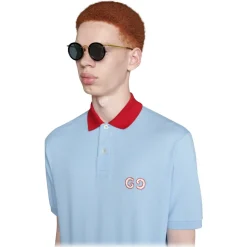 Gucci - Round Acetate and Metal Sunglasses - Black - Gucci Eyewear - Avvenice