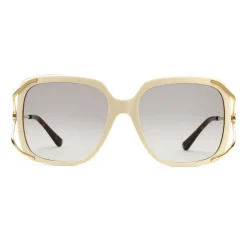 Gucci - Round Acetate and Metal Sunglasses - Ivory - Gucci Eyewear - Avvenice