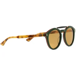 Gucci - Round Acetate Sunglasses - Green Turtle Acetate - Gucci Eyewear - Avvenice