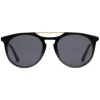 Gucci - Round Acetate Sunglasses - Black with Grey Lenses - Gucci Eyewear - Avvenice